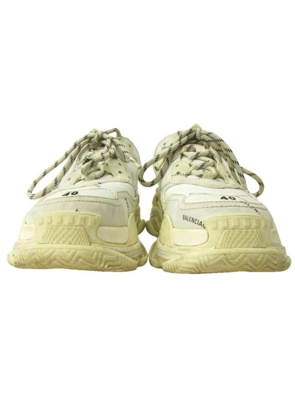 Balenciaga Triple S Sneakers Shoes Low Cut Thick Sole Leather 40 White - Picture 6 of 9